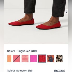 Woman’s 8.5 Rothy Red The Point Flats